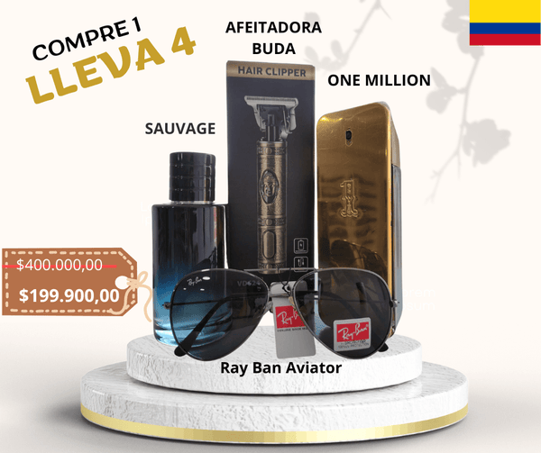 Combo Compre 1 Lleva 4 (Sauvage -100ml | One Million - 100ml | Afeitadora Buda | Rayban Aviator) - Offertienda