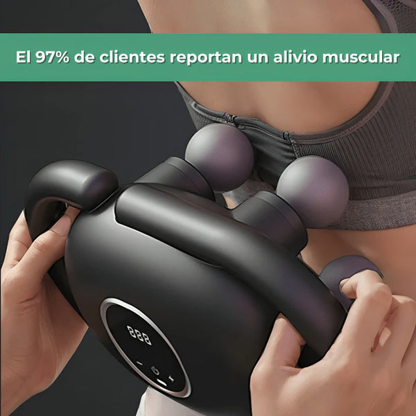 VibraFlex® - Masajeador Portátil De 4 cabezas (Recibe de Regalo un Guía de Ejercicios)